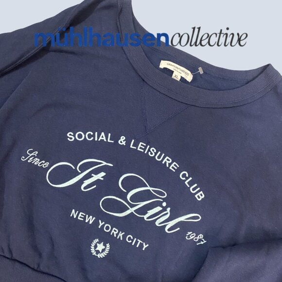 Grayson Threads NYC Graphic Sweatshirt “It Girl” Navy - Picture 5 of 6